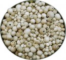 korálky dřevěné přírodní - (NEMOŘENÉ), směs 500 g