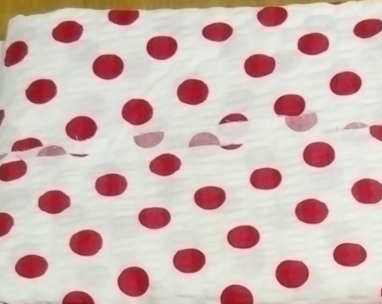 TEXTIL - metráž BA, krep barevný se vzorem, 2. JAK.